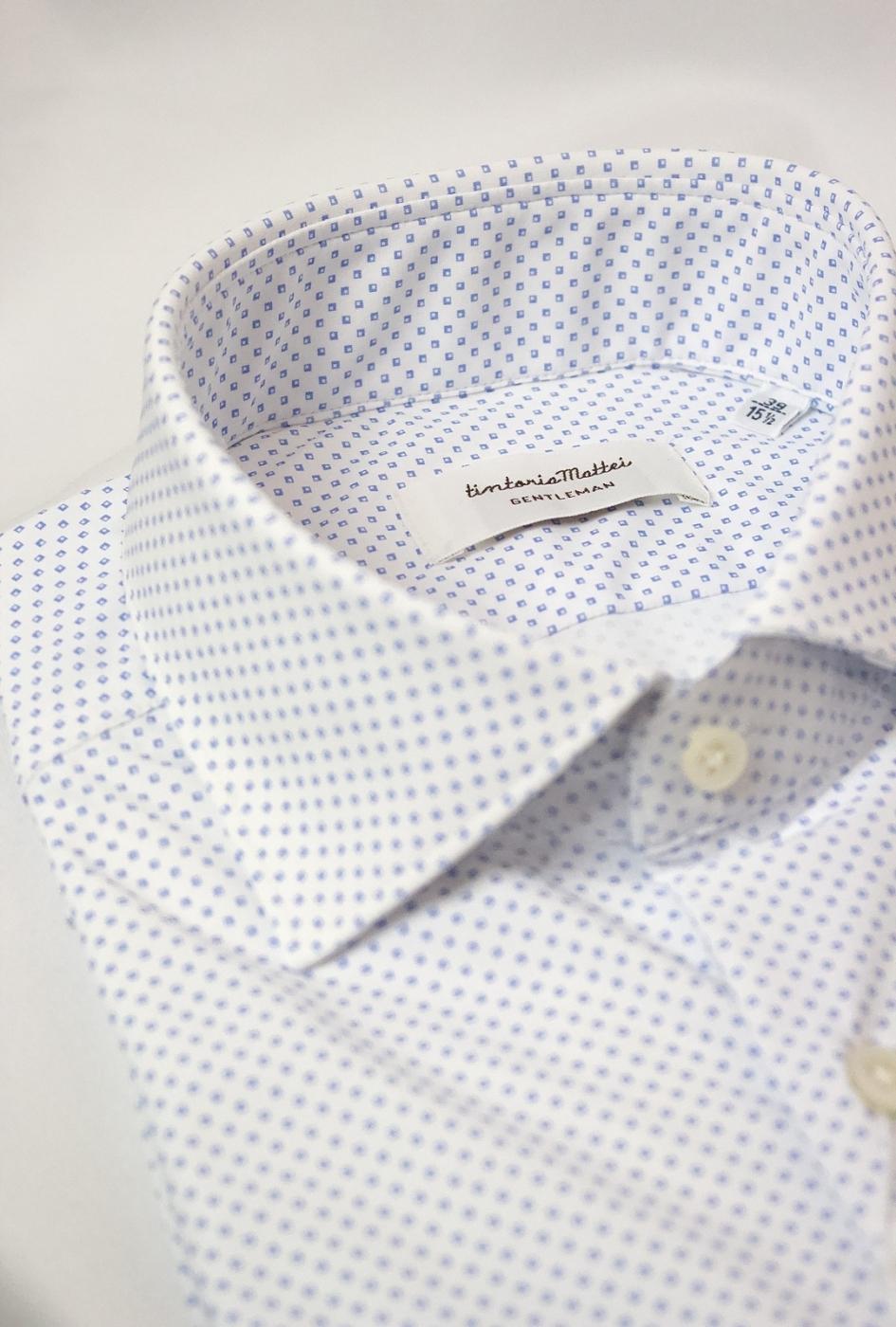Camisa estampada blanca Tintoria Mattei para hombre.