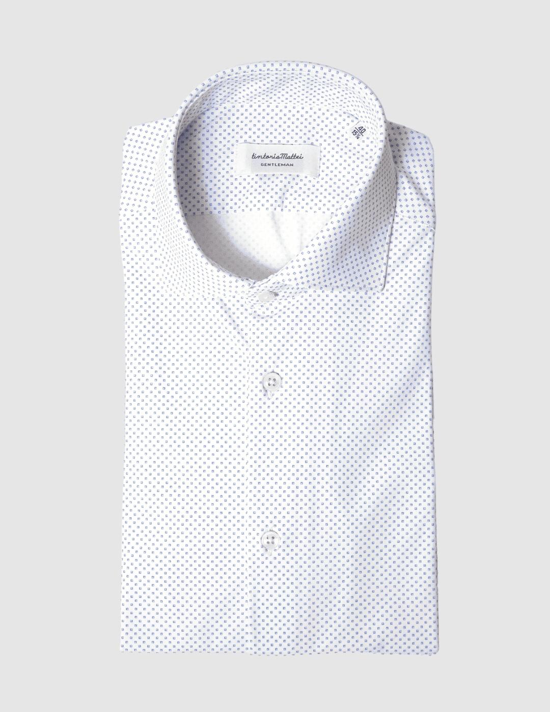 Camisa estampada blanca Tintoria Mattei para hombre.