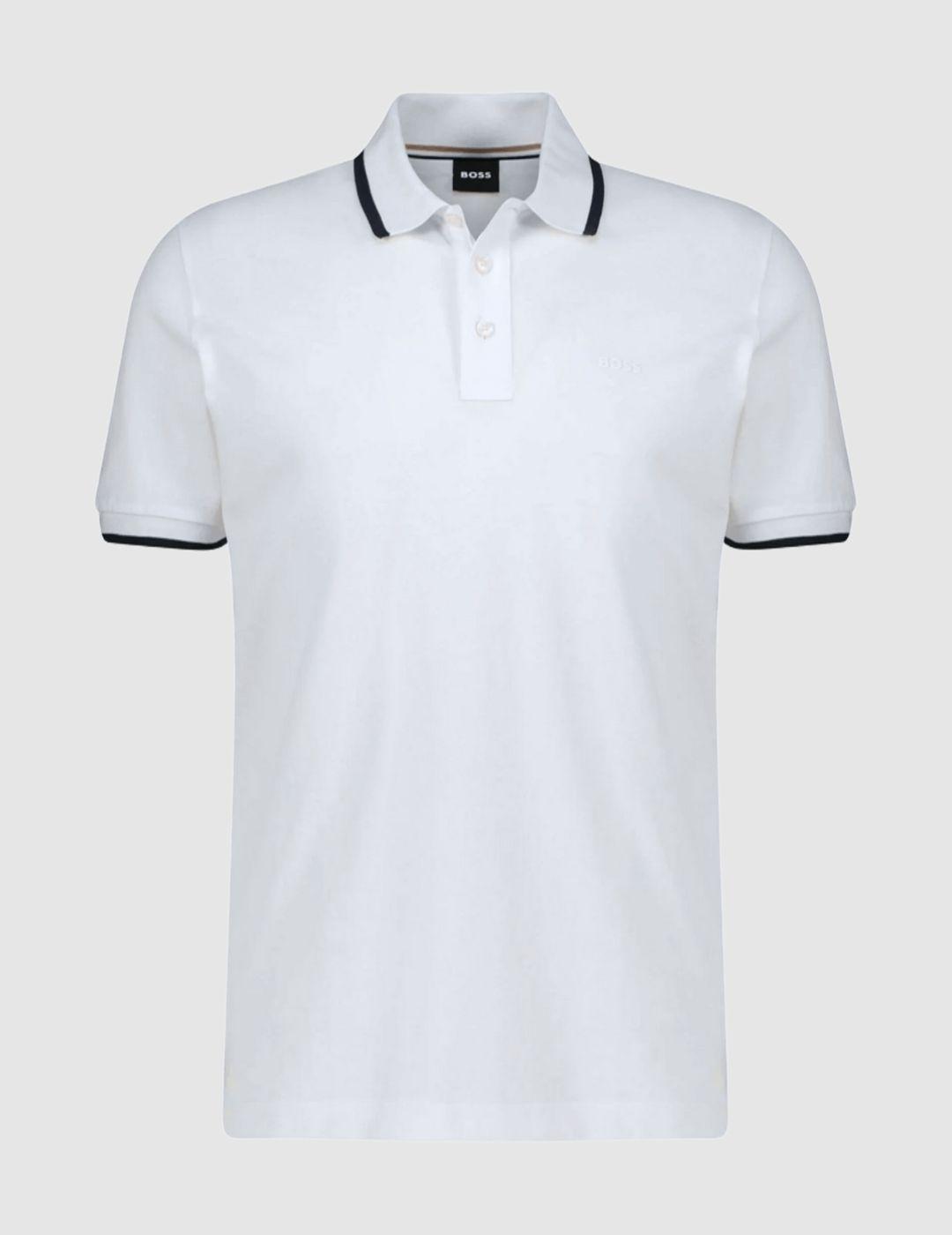 Polo Parlay BOSS Blanco para Hombre.