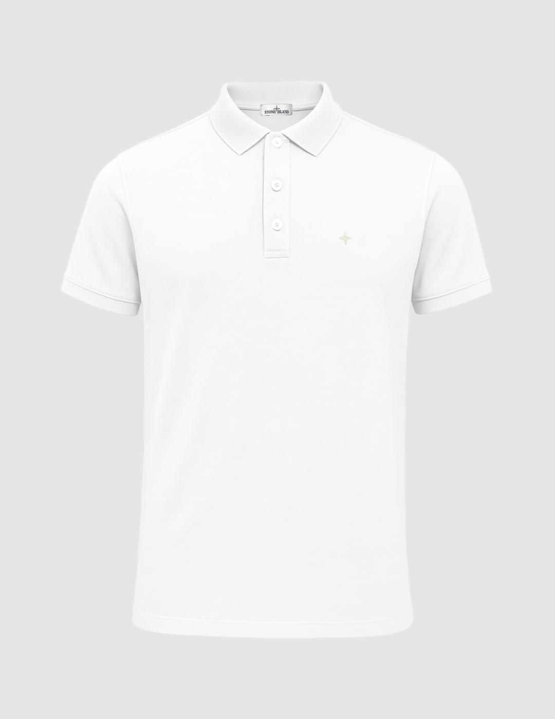 Polo Stone Island blanco para hombre