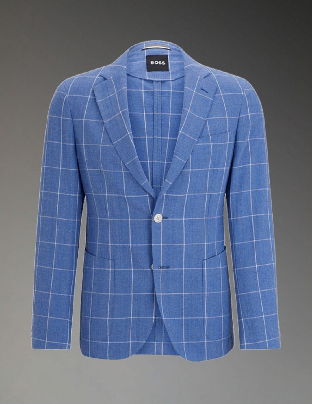 Traje azul con cuadros BOSS para hombre.