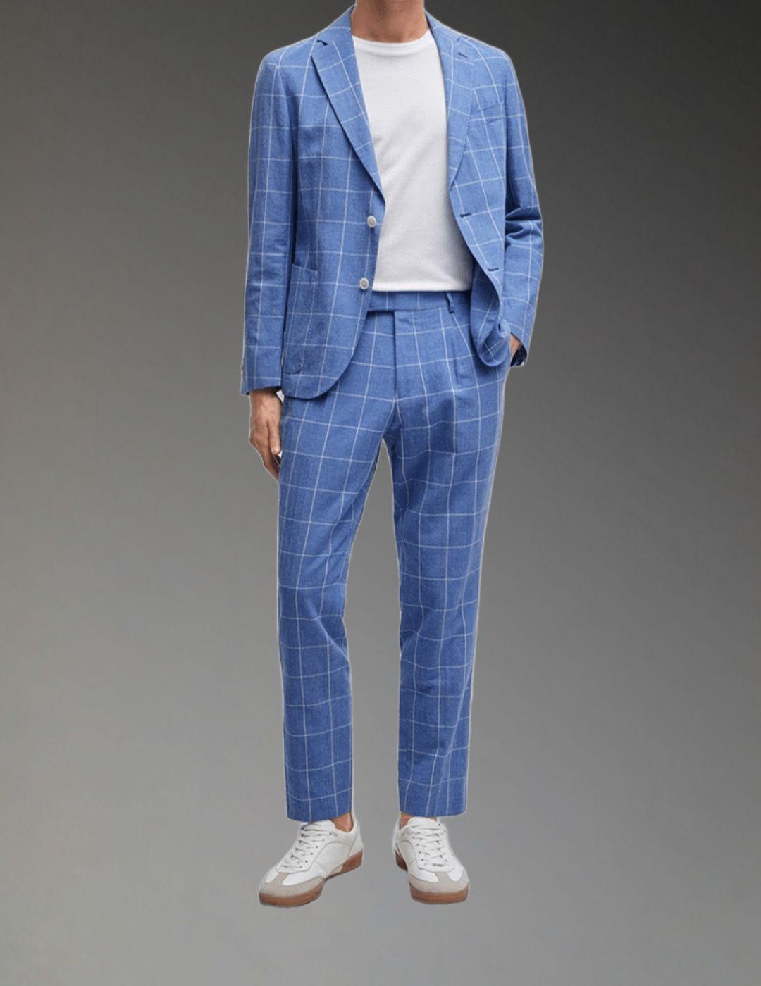 Traje BOSS de dos piezas slim fit a cuadros