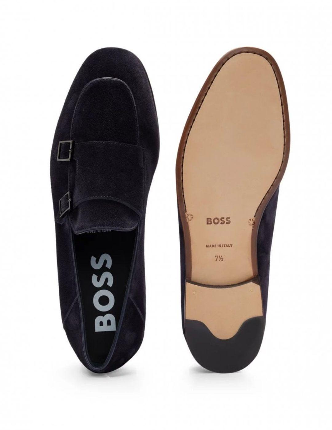 Zapato Azul Doble Hebilla BOSS