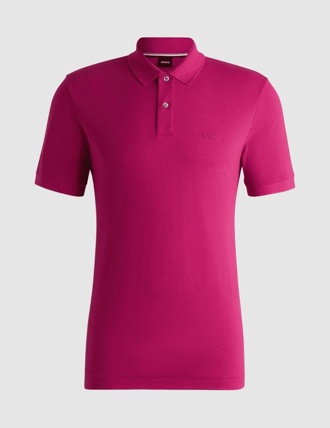 Polo básico BOSS Fucsia Hombre