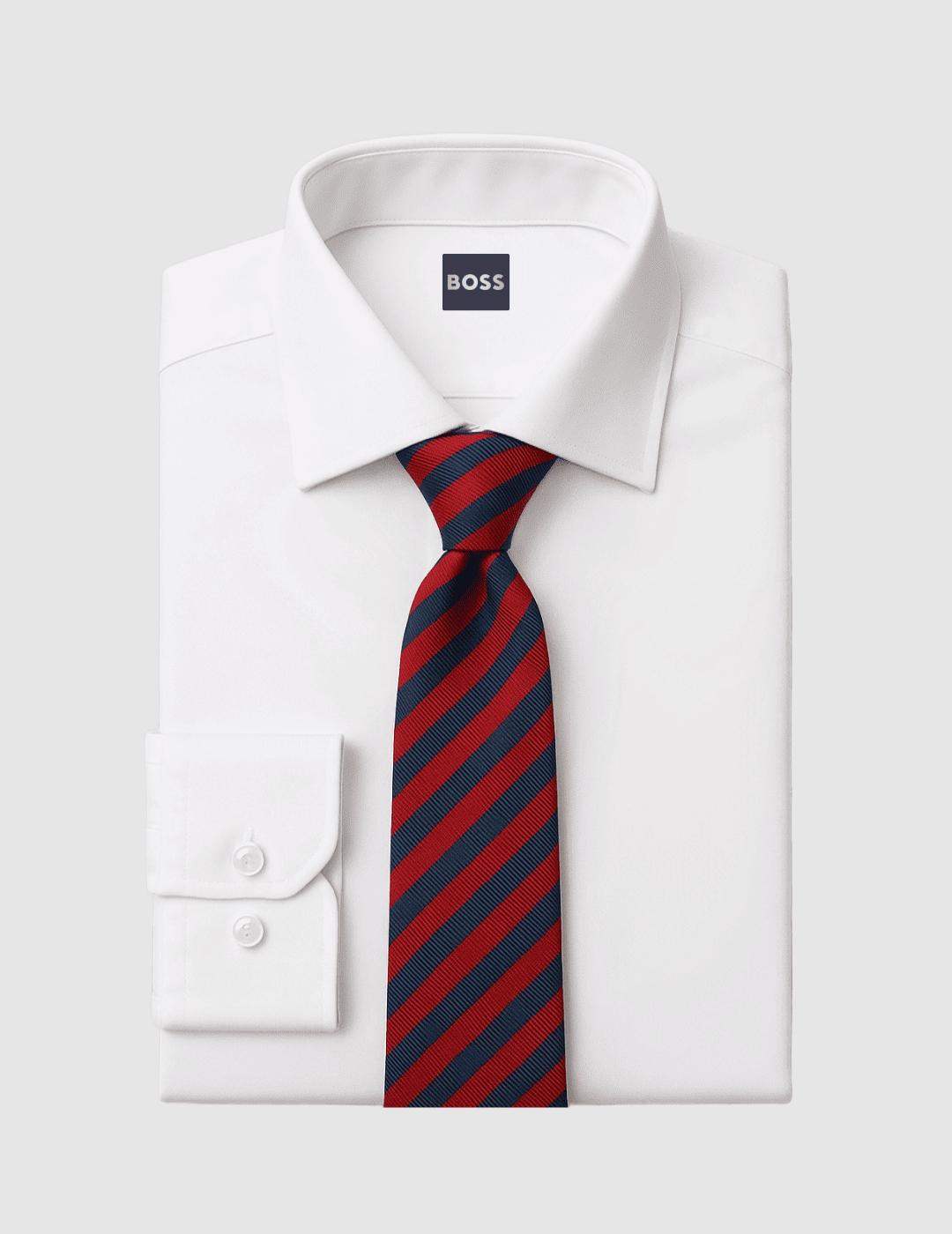 Corbata BOSS líneas rojas y azul para Hombre