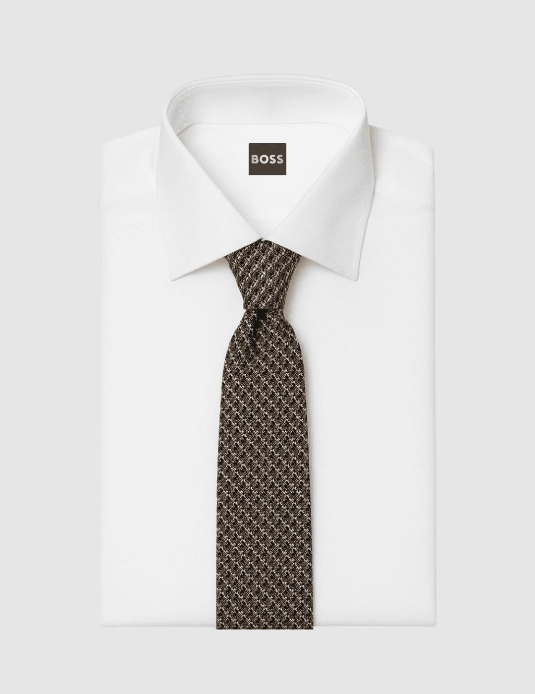 Corbata Negro/Tostado de Hugo Boss para hombre.