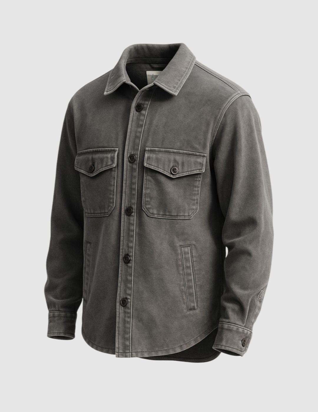 Sobrecamisa Gris Desgastado de Hombre Tintoria Mattei 