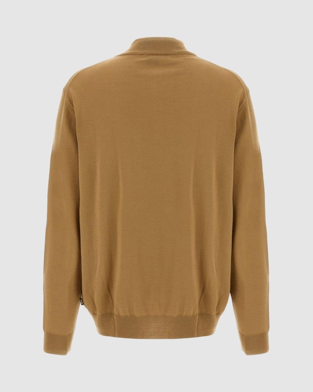 Jersey de cuello con cremallera en lana virgen
