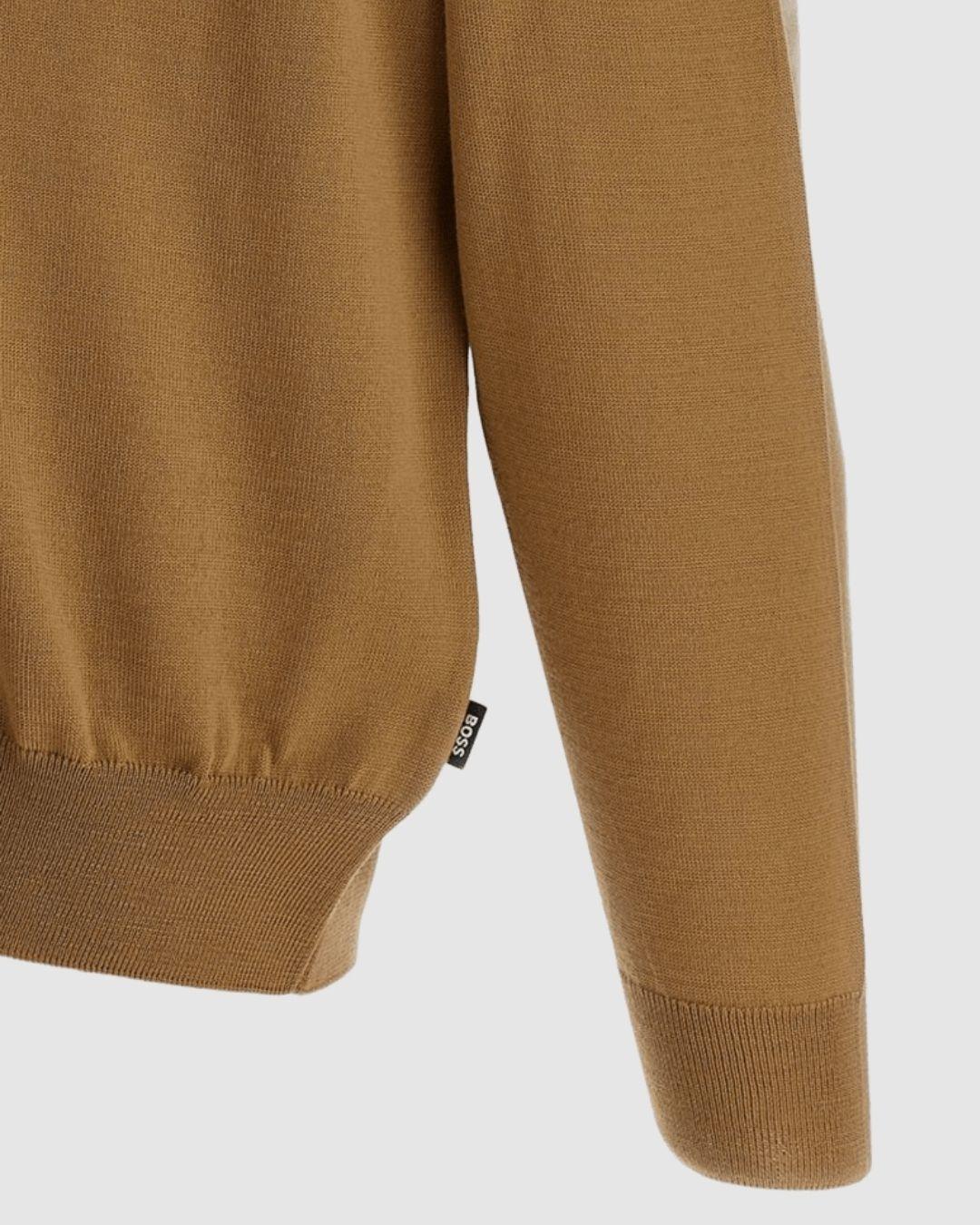 Jersey de cuello con cremallera en lana virgen