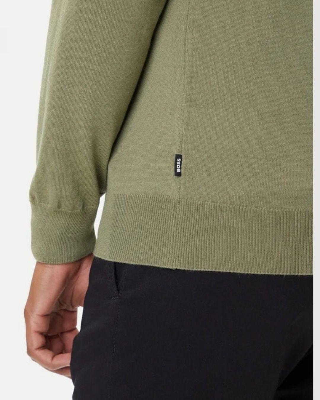 Jersey de cuello con cremallera en lana virgen