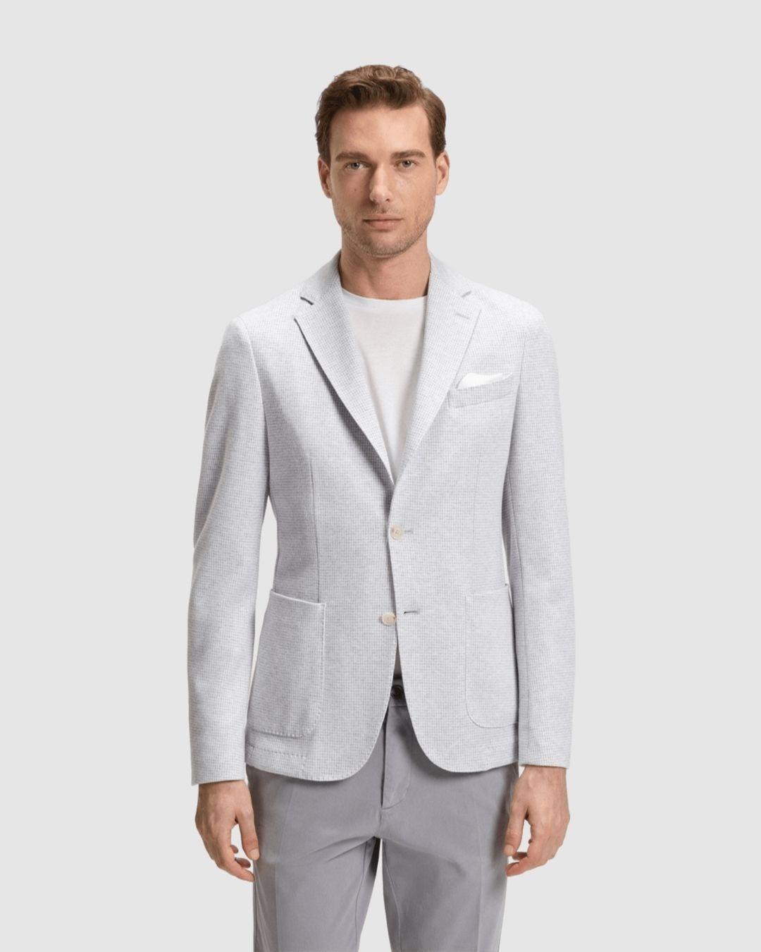 Blazer ajustado de algodón con estampado