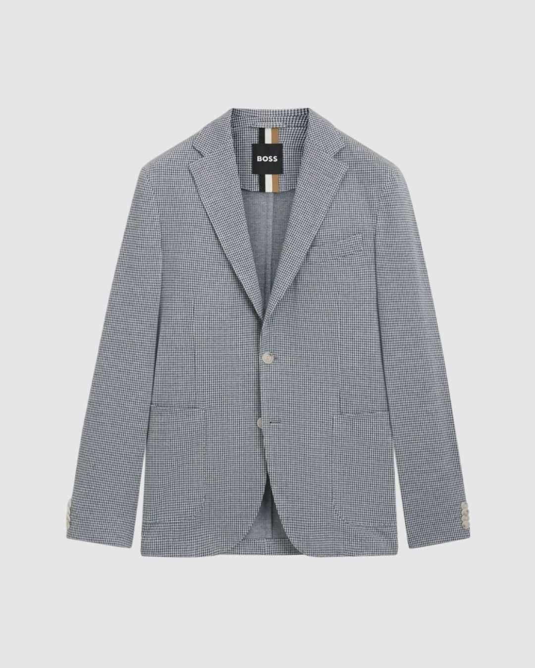 Blazer ajustado de algodón con estampado