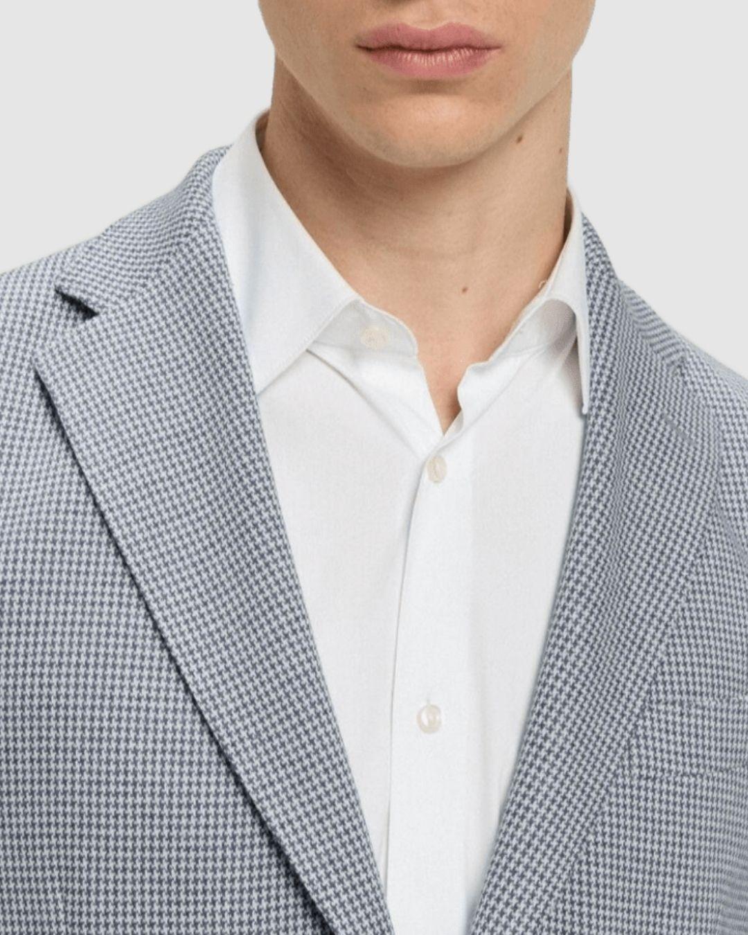 Blazer ajustado de algodón con estampado