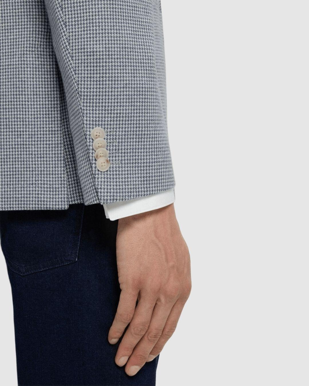 Blazer ajustado de algodón con estampado