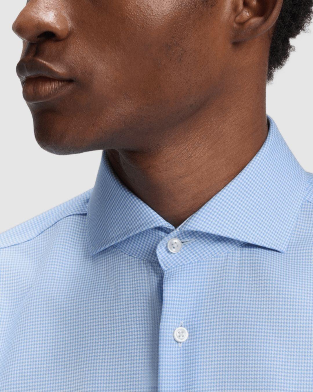 Camisa BOSS Azul Con Microdibujo