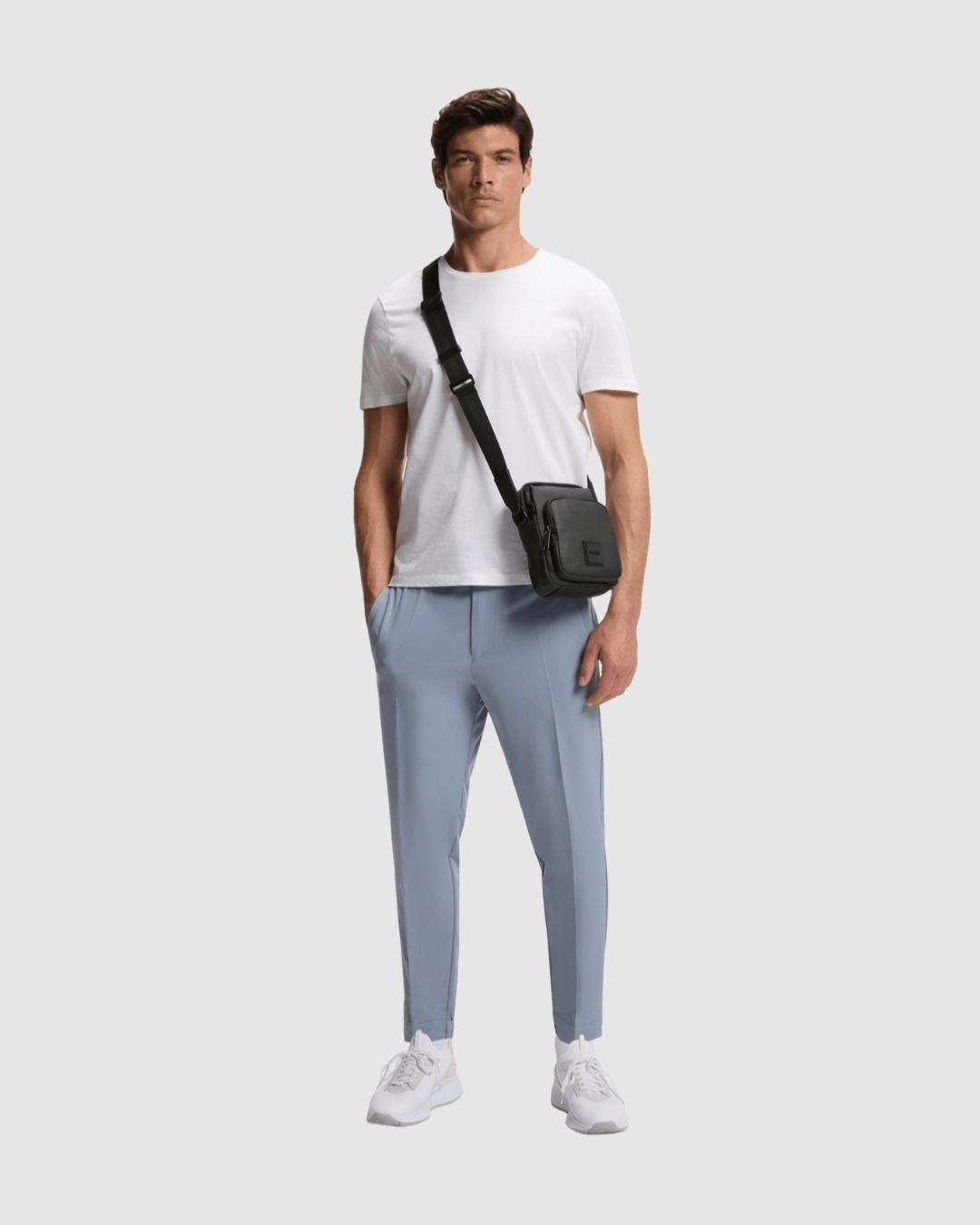 Bolso de tela revestida con parche logo BOSS